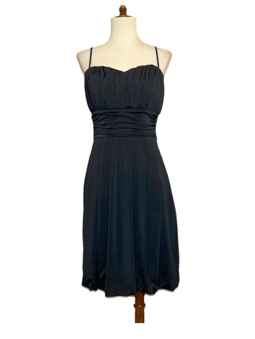 NWT Vtg 90s Y2K Bubble Hem Party Cocktail Dress Black Built in Bra B Moss Size M
